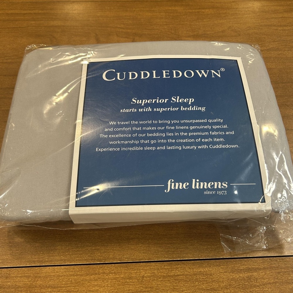 Cuddledown Queen Gray Flannel Fitted Sheet 100% Cotton Germany Bedding New